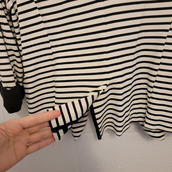 Gibson Striped Jacket Nautical Preppy Black and White 3/4 Sleeve Medium 955 - Picture 12 of 16